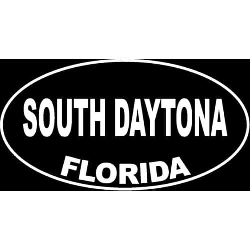 14.3CM*7.6CM SOUTH DAYTONA FLORIDA Oval Sticker Vinyl Decal Black Silver C10-01543
