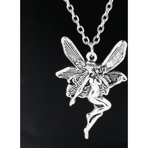 2021 Trend Retro Fashion Angel Wings Womens Necklace Earrings Female Horn Fairy Pendant Necklace Accessories Jewelry Gifts