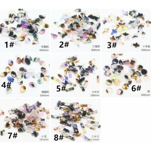 50pcs/Pack Japan Alloy Nail Art Charms Decals Bohemia Style Resin Cross Triangle 3D Metal Accessories Bride Nail Sticker DIY