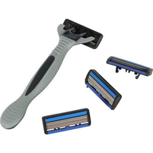 6 Layers Mens Safety Razor 1 Razor Holder + 7 Replacement Blades Head Cassette Hair Shaving Machine Face Knife Epilator trimmer