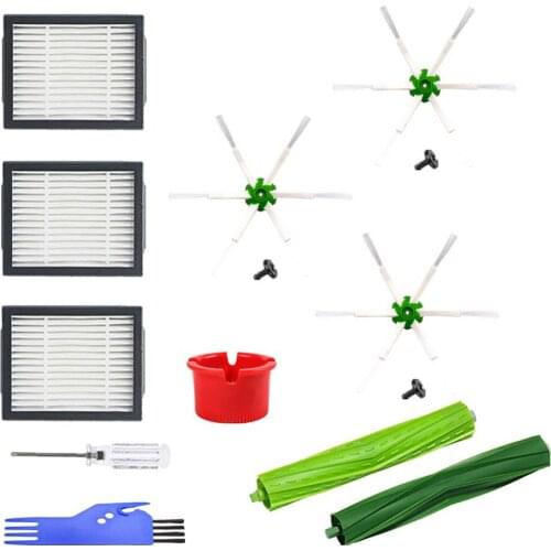 Side Brushes Filter for IRobot Roomba I7 I7+ Main Brush Filter Kit for iRobot Roomba i7 Plus E5 E6 E7 Series Vacuum Cleaner Part