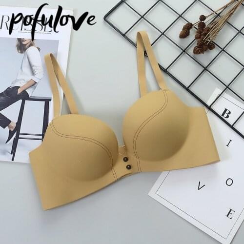 Seamless Bra for Women Teen Girl Bras Push Up Bralette Gather Wireless Underwear Casual Student Brassiere Lingerie Female 75 A B