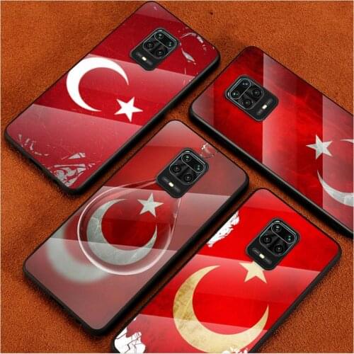 Tempered Glass Cover Turkey Turkish Flag For Xiaomi Redmi Note 10 10S 9T 9S 9 8T 8 7 Pro Max Shockproof Shell Phone Case