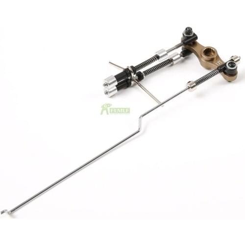 Throttle Brake Connecting Rod Set Assembly (with Alloy CNC Double-sided Servo Arm 15T/17T) Fit for 1/5 Rovan F5 MCD XS5 RR5