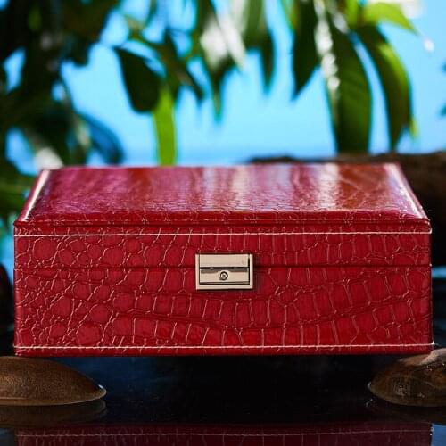 Large Capacity Leather Double Layer Jewelry Storage Box Bracelet Earring Jewelry Box Necklace Ring Multilayer