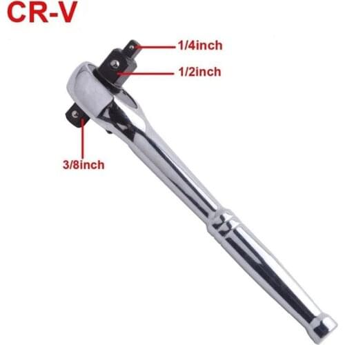 3 In 1 CR-V 1/4",3/8" & 1/2" Drive Ratchet Wrench 72 Teeth Quick Release Reversible Ratchet Spanner Wrench