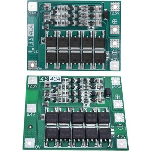 JABS 3S 40A 18650 Li-Ion Lithium Battery Charger Protection Board Pcb Bms for Drill Motor 11.1V 12.6V Lipo Cell Module & 4S