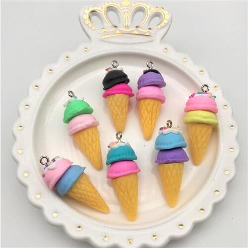 10pcs Handmade Cute Ice Cream Polymer Clay Dessert Jelly Candy Resin Cabochons For DIY Simulation Food Kids Toys