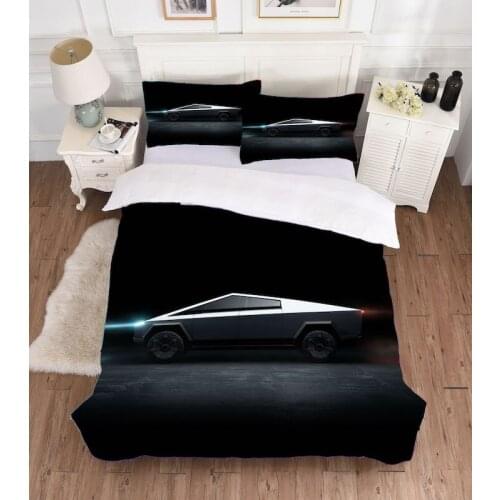 Locomotive is a three-piece foreign trade bedding motorcycle racing classic car 3D digital printing quilt cover kit