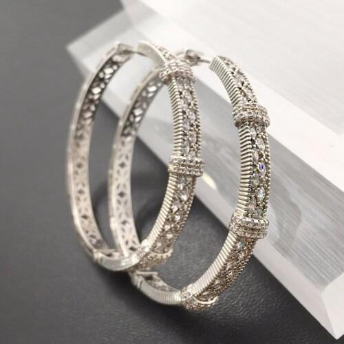 Lanyika Fashion Jewelry Stylish Graceful Big Ear Loops Micro Plated Romantic Wedding Birthday Earrings Bridal Daily Best Gift