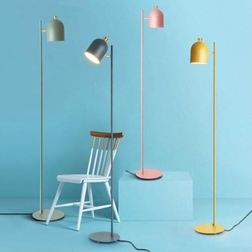 Macarons adjustable shade up down iron floor lamps painted colors metal standing lamps pink/yellow/green/blue floor lamps MING