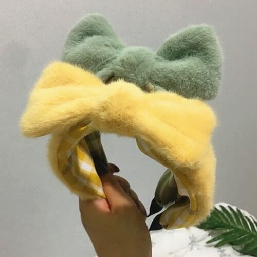 Fashion Thick Plush Headband Winter Women Furry Lamb Wool Head Hoop Faux Fur Bezel Head Bands For Women Girls Hair Accessories
