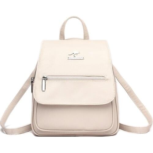 Fashion Letter Design Womens Backpack Luxury Designer Ladies Anti-theft Backpack High Quality Soft Leather Women Travel Bags