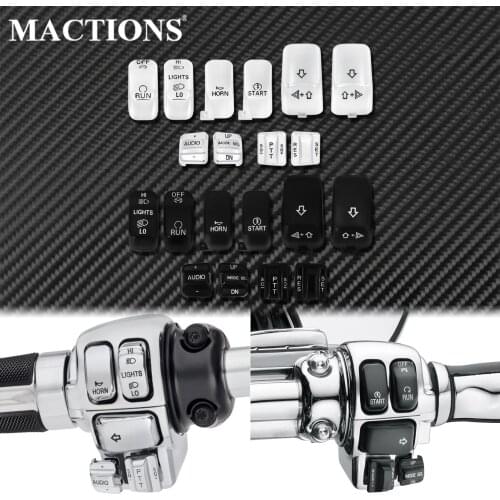 Motorcycle Hand Control Switch Housing Caps Switch Cap Black/Chrome For Harley Touring Electra Glide Street Glide FLHX 1996-2013