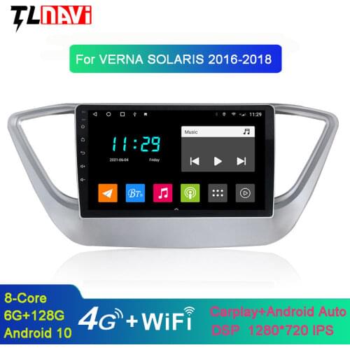 9 inch Android 10 navigation car radio player Support mirror link car video multimedia player for 1Hyundai Verna Solaris