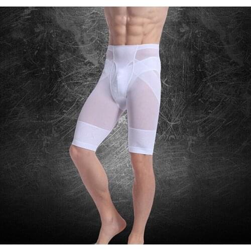 2019 mens body shaping pants tight underwear tummy hip pants without breathable ultra-thin plastic thigh five pants