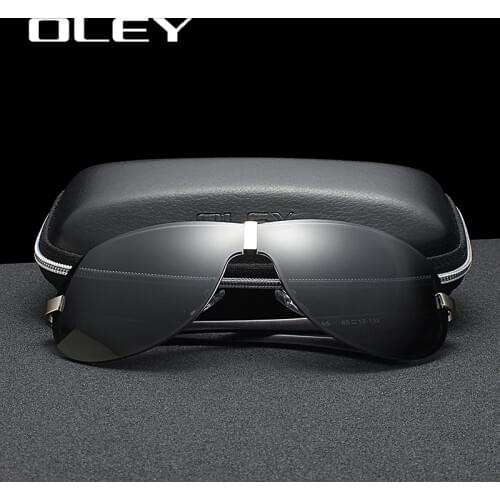 OLEY Brands Aluminum Polarized Driving Sunglasses for Men glasses Designer with High Quality Big frame rimless sun glasse