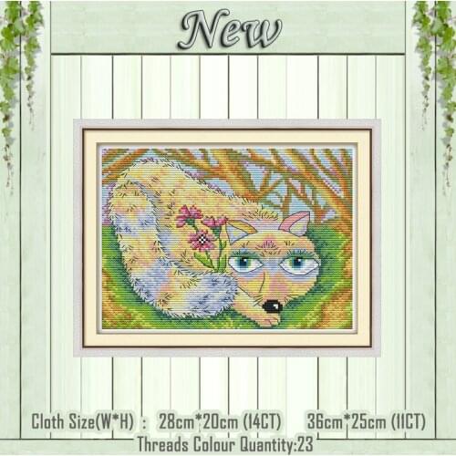 Fox animal cartoon diy painting counted printed on the canvas DMC 11CT 14CT kits chinese Cross Stitch embroidery needlework Sets