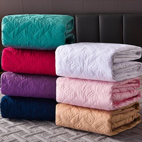 8 Color Quilted Bed Cover Zipper Non-slip Mattress Protector Removable Pad Six-sided All-inclusive Pad Queen Cover Size Mattress
