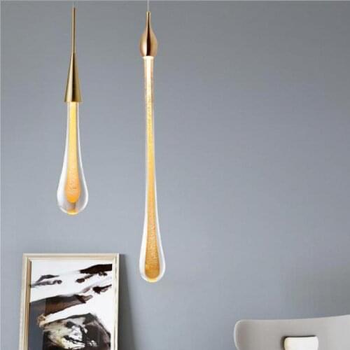 Hot Designer LED Water Drop pendant light loft Crystal Hanging Lamp Creative Restaurant Light Indoor Decorative Lighting