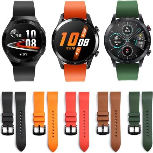 UEBN Fluorine Rubber Strap for Huawei Watch GT 2e Strap Bracelet for GT 2 Magic Watch 2 42mm 46mm Watchbands