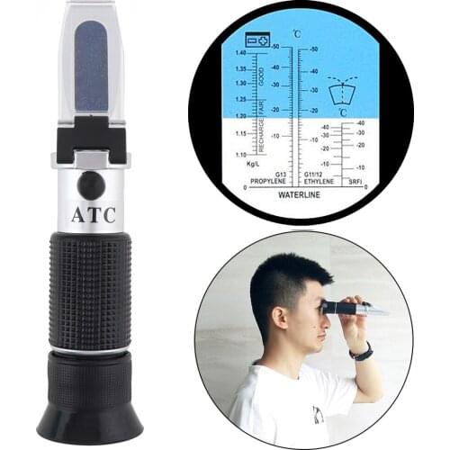 Handheld 3 In 1 ATC Glycol Antifreeze Battery Fluid with Pipette & Mini Screw Driver Manual Focusing Refractometer Tester