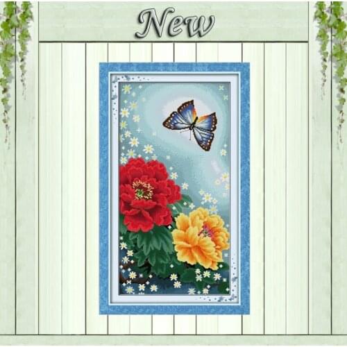 Butterflies over Flowers home decor painting counted print on canvas DMC 14CT 11CT Cross Stitch Needlework Sets Embroidery kits