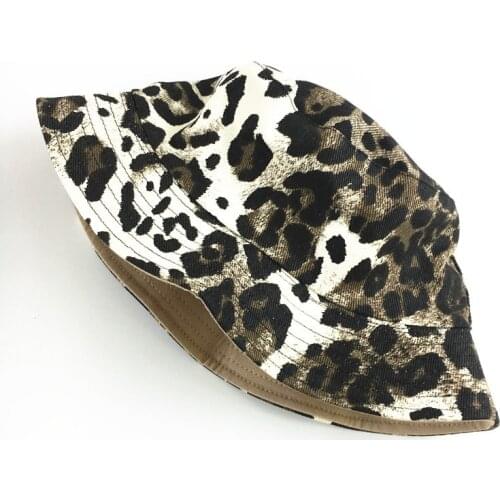 New Ins Leopard Print Retro Fisherman Hat Men and Women Street Casual Hip-hop Double-sided Visor Hat