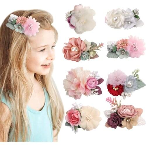 Sweet Flower Hair Clips Hair Accessories for Girls Kids Baby Hairpin BB Clip Ornament Barrettes Hairclips Hair Accessories
