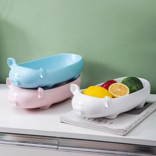Nordic Ins Cute Pig Fruit Plate Creative Ceramic Vegetable And Fruit Salad Plate Home Kitchen Tableware Dessert Bowl