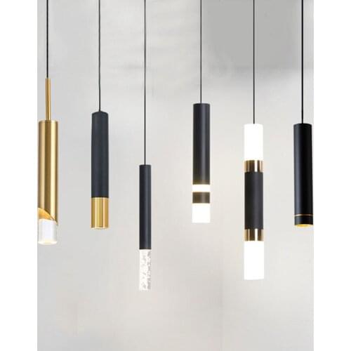 Thrisdar Long Tube LED Pendant Lamp Hanging Lamp Dia3cm Acrylic Pendant Lamps Kitchen Island dining bar cafe droplight Fixture