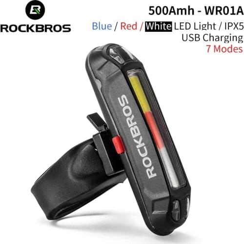ROCKBROS Bicycle Light Waterproof Bike Taillight LED USB Rechargable Safety Back Light Riding Warning Saddle Bike Rear Light