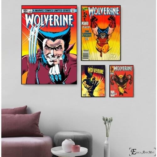 Wolverine Vintage Comic Artwork Canvas Painting Posters And Prints For Living Room No Framed Wall Art Picture Home Decor On Sale