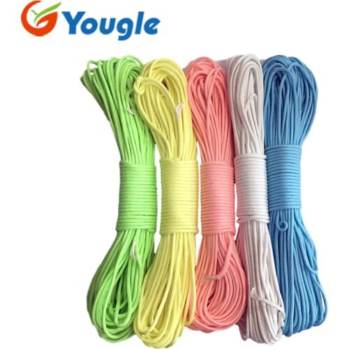 YOUGLE Glow in the dark Luminous Paracord Parachute Cord Lanyard Rope 100 ft (31m) 9 Strands Cores