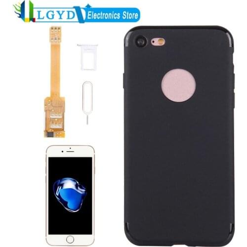 Spare Part for iPhone 7 2 in 1 Dual SIM Card Adapter + TPU Back Case Cover with SIM Card Tray / SIM Card Pin Needle