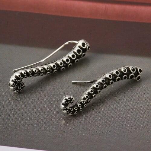 Fashin Ocean Sea Octopus Ear Jewelry Punk Antique Octopus Tentacle Ear Cuff Earrings Ear Piercing Jewelry For Women Pin Earring