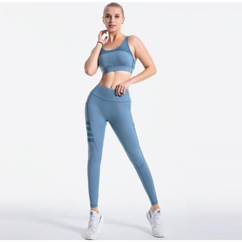 Naked-Feel Women Yoga Set Lace High Waist Hips Lifting Sportswear 2 Piece Set FitnessTracksuit Girl Running Leggings Stretch XL
