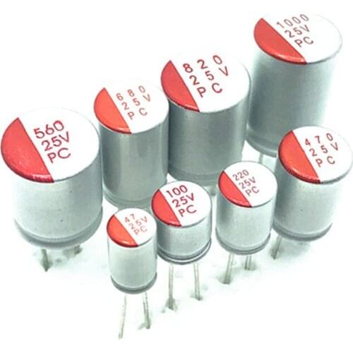 10Pcs DIP Solid Electrolytic Capacitor 6.3V 10V 16V 100UF 150UF 220UF 270UF 330UF 470UF 560UF 680UF 820UF 1000UF 1200UF 1500UF