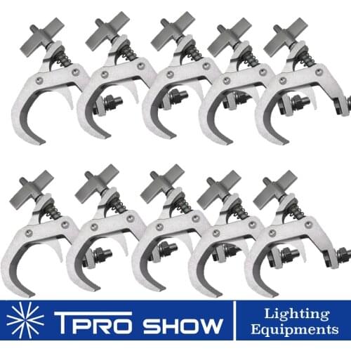 10Piece Clamps DJ Lighting Equipment Aluminium Hook 150kg 40-60mm C Clamp Hook Moving Head Light Holder Disco Stage Light Truss