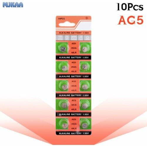 10pcs/pack AG5 LR754 393 Button Batteries SR754 193 Cell Coin Alkaline Battery 1.55V 393A 48LR G5A For Watch Toys Remote