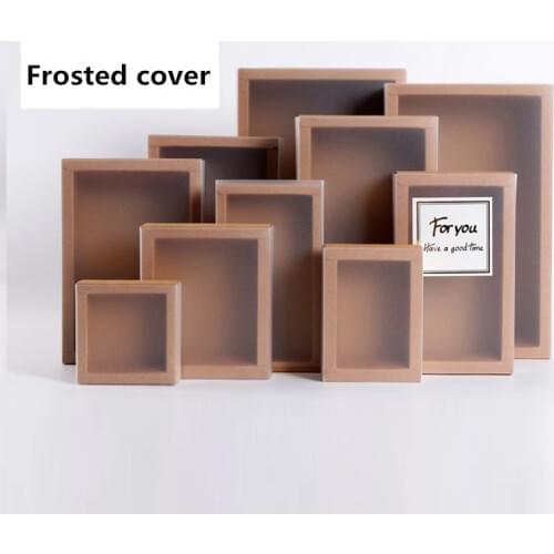 20pcs Frosted PVC Cover Kraft Paper Drawer Boxes DIY Handmade Soap Craft Jewel Box for Wedding Party Gift Packaging