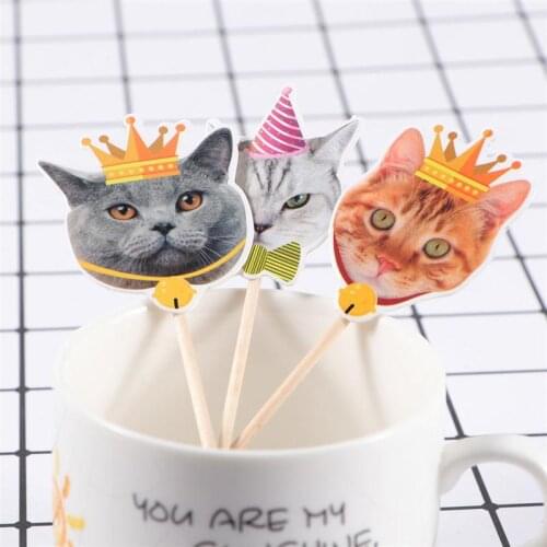 24pcs Cartoon Cupcake Topper Decorative Cake Picks For Kids Birthday Pet Themed Party Cupcake Picks Wedding Baby Shower A35