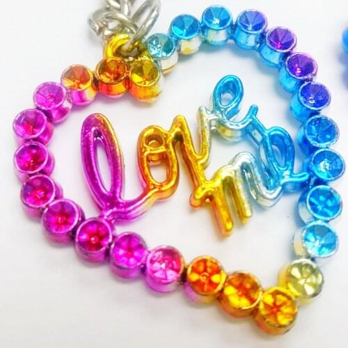 36x E771 Heart-shaped sunshine rainbow loveme keychain Vintage Charm Fashion Favour Pinata School Bag Birthday Party Favors Gift