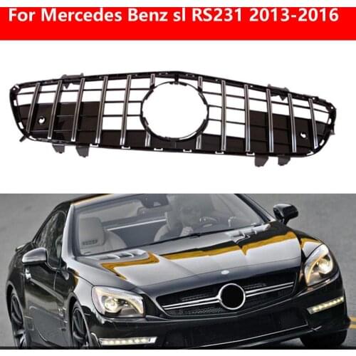 ABS Hood Bumper For Mercedes-Benz SL R231 2013-2016 GT Front Grill Car Styling Middle Grille Front Bumper Grille