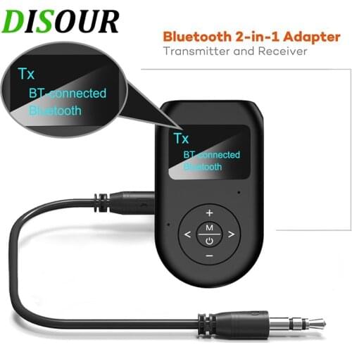 LCD Display Bluetooth 5.0 Audio Transmitter Receiver 3.5mm AUX Stereo With Mic Handfrees Calling Wireless Adapter Dongle TV CAR