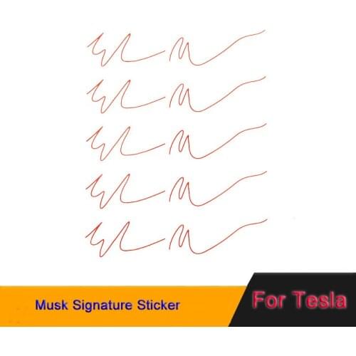 Elon Musk Signature Car Sticker Automobile Decals Triangle Window Trunk Doors Windows For Tesla Full Range Of Models