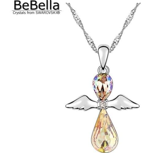 BeBella Lovely angel pendant necklace made with Austrian Crystals from Swarovski for women gift