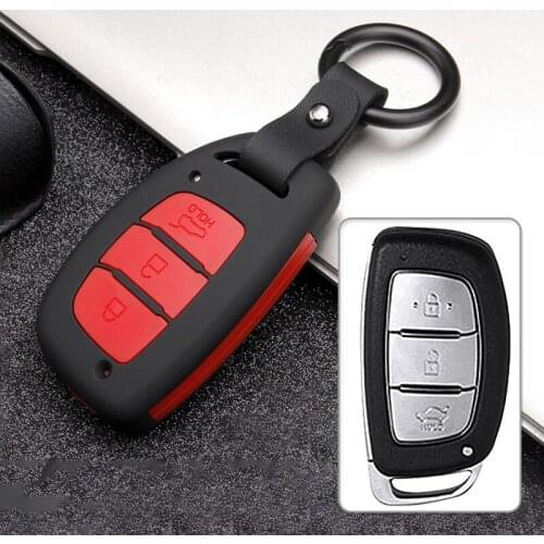 ABS+Silicone Car Key Case Cover For Hyundai Tucson Santa Fe Creta IX25 IX20 IX35 I20 Elantra Sonata Accent 2017 2018 2019 2020