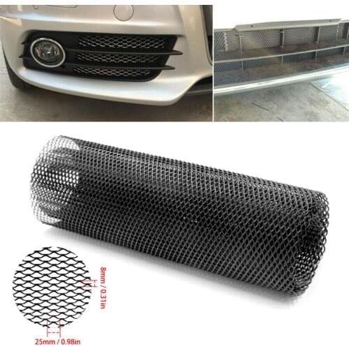 Black Aluminum Mesh Grill Net Cover Car Bumper/ Fender/ Hood Vent/ Vehicle Opening Protector Universal