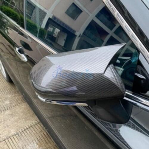 Carbon Fiber Color Mirror Cover Rearview Overlay Moulding Trim Rear View Protector Caps For Toyota Prius 2019 2020 Accessories